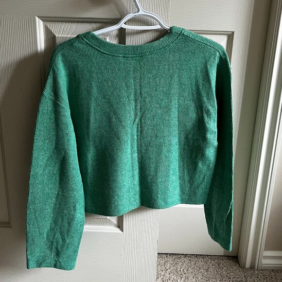 Zara Buttoned Up Knit Green Sweater - Picture 3 of 3